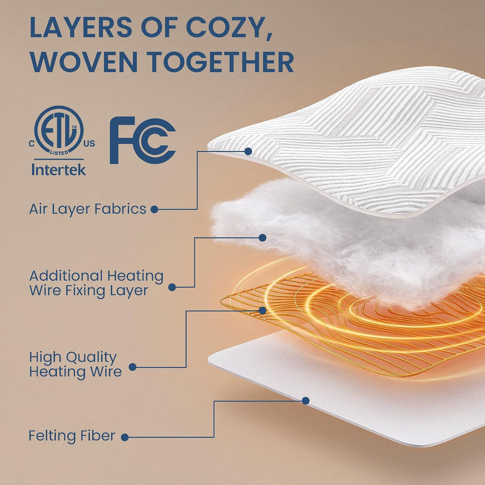 Heated Mattress Pad Queen Size, Electric Bed Warmer Dual Control, Fast Heatin...