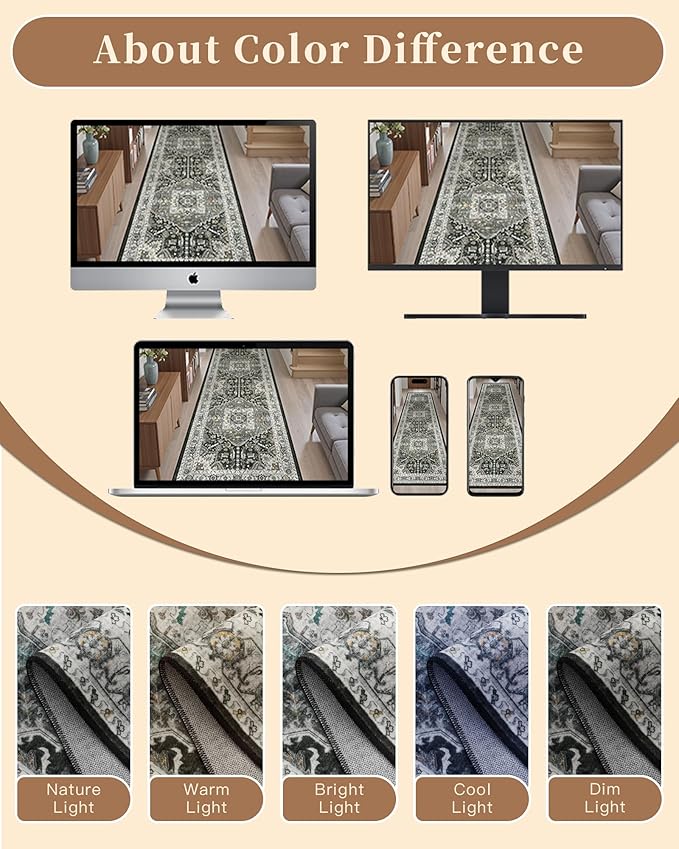 Madane Hallway Washable Runner Rug 2x10, Vintage Kitchen Rugs Soft Entryway Rug - Image 10
