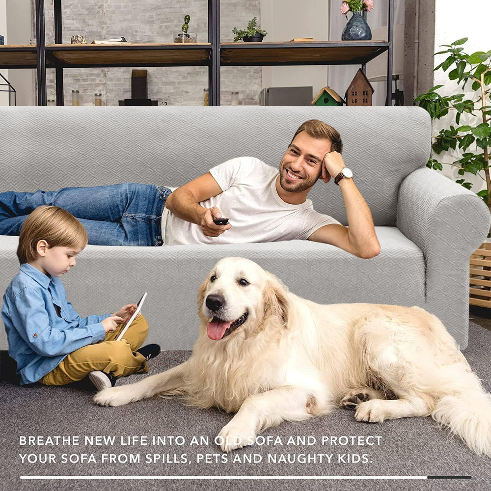 XINEAGE Stretch Jacquard Loveseat Cover, Non Slip Sofa Slipcover for Dog