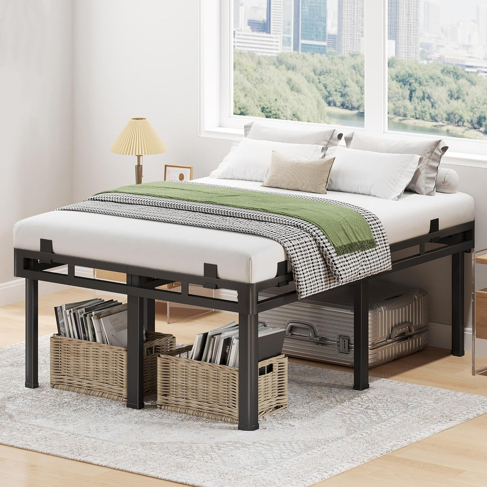 Superay 20 inch King Bed Frame with Rounded Legs, Double Layer Design