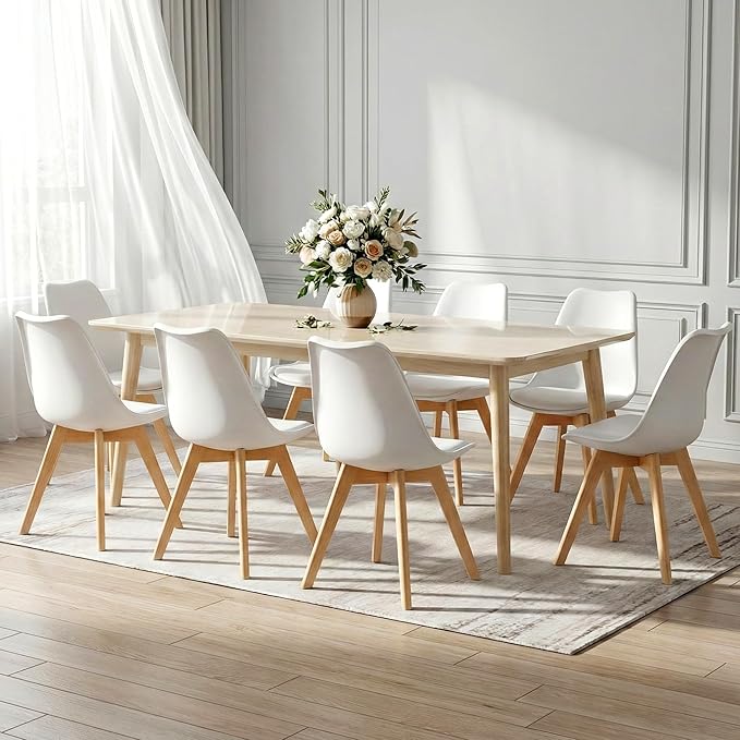 Dining Chairs Set of 8, Modern Upholstered Dining Room Chairs with PU Leather...