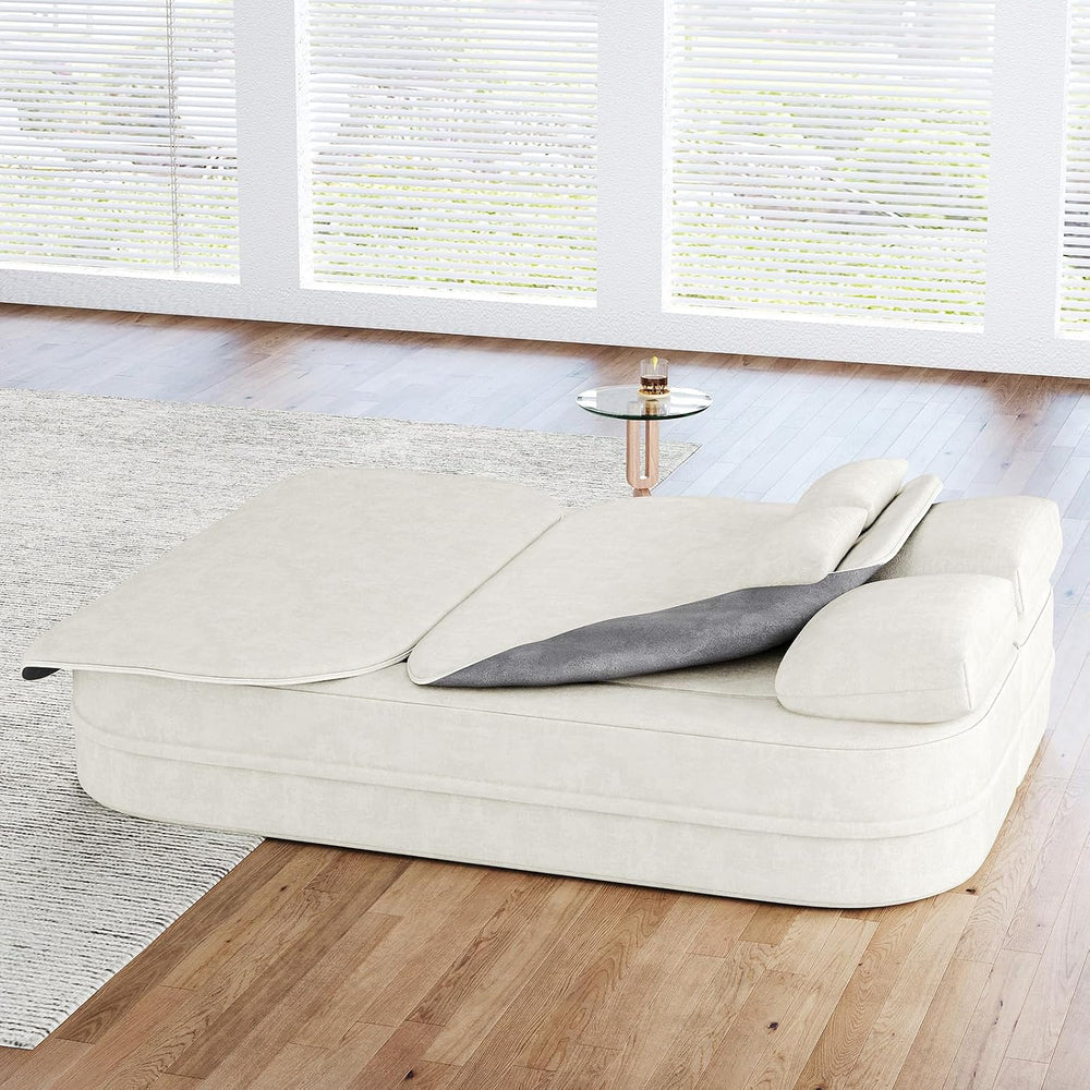 Antetek Convertible Sleeper Sofa, Modern Folding Futon Chenille Floor Foam Co...
