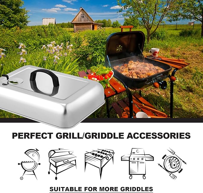 13 x 9.75Inch Cheese Melting Domes, HaSteeL Rectangular Basting Steam Cover - Image 7
