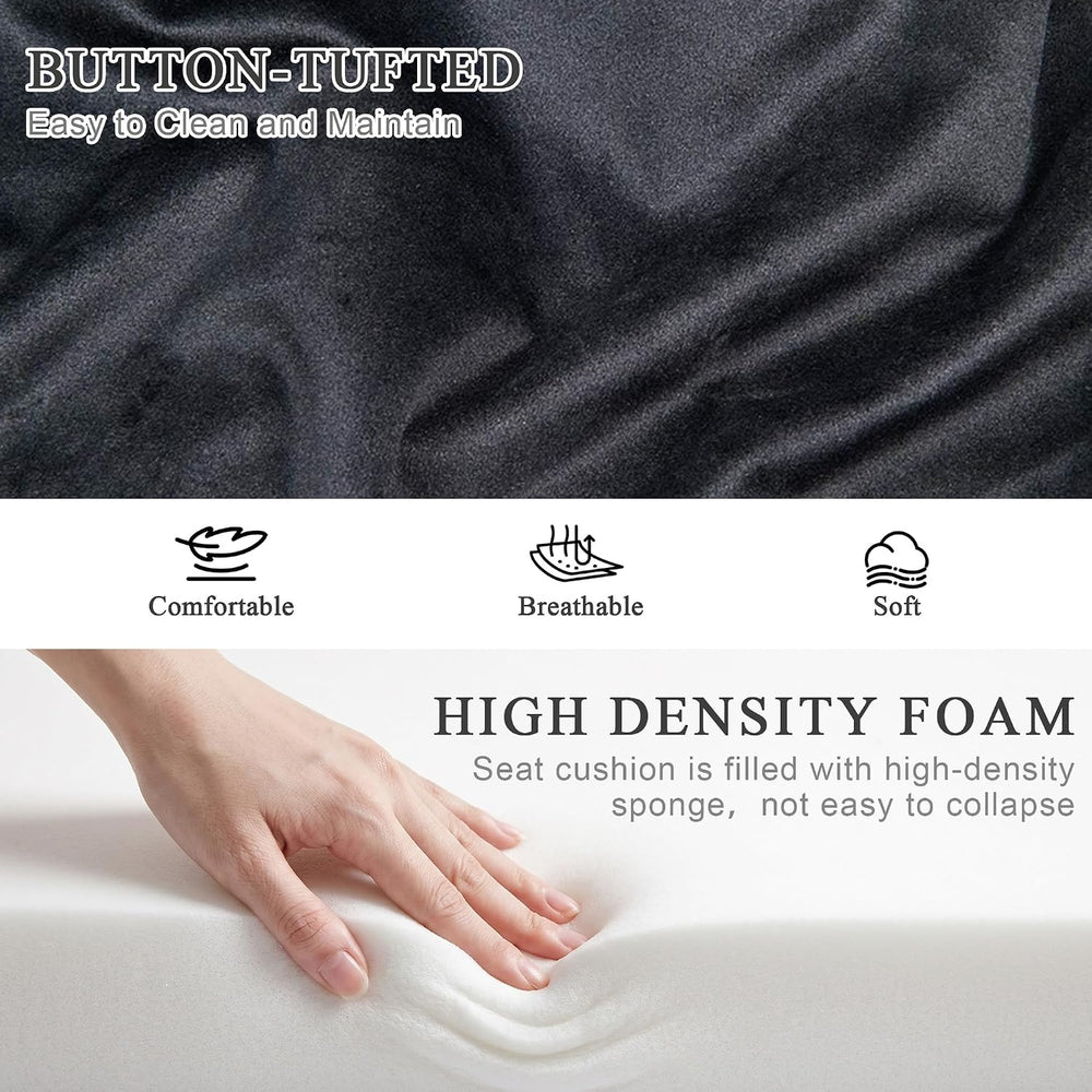 DUHOME Button-Tufted Ottoman Bench, Upholstered Bedroom Benches Velvet Footre...