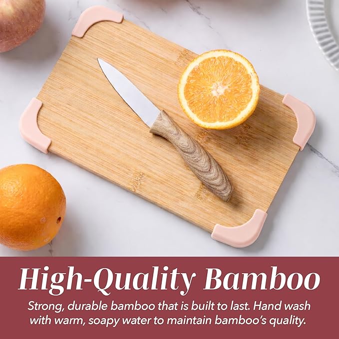 COOK WITH COLOR Non-Slip Cutting Board Set – Kitchen Essentials with Easy Grip - Image 4
