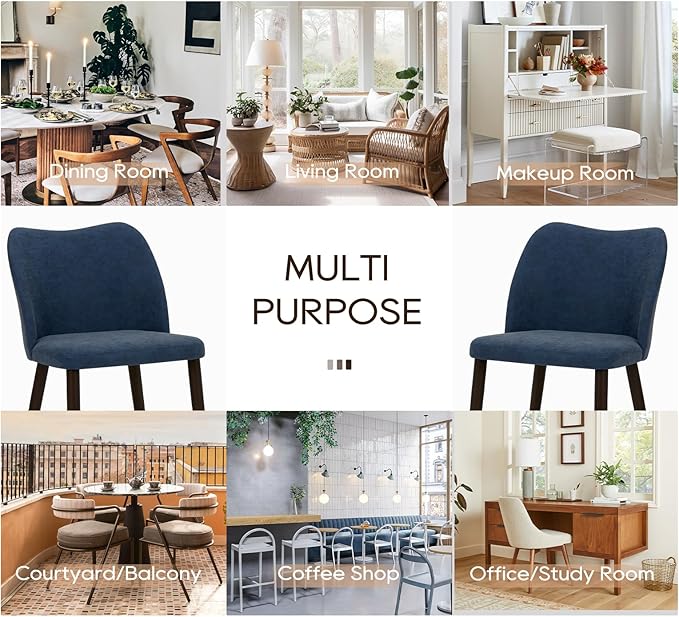 COLAMY Upholstered Dining Chairs Set of 2, Modern PU Leather Dining Room Kitc...