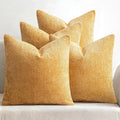 MIULEE Pack of 4 Couch Throw Pillow Covers 18x18 Inch Gold Soft Decorative by MIULEE