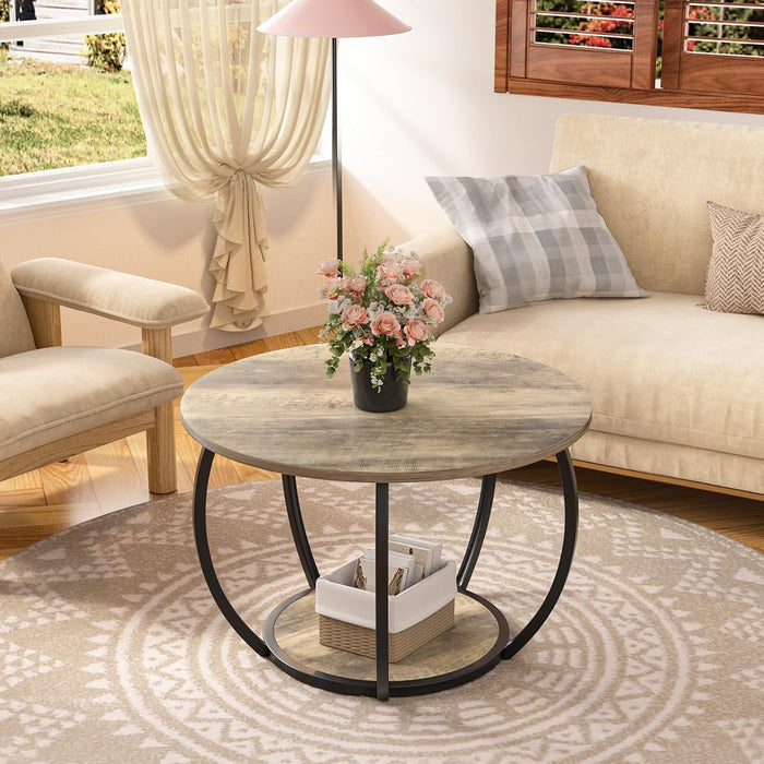 GreenForest Small Round Coffee Table Living Room