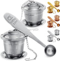 Tea Infuser Set of 2 with Tea Scoop & Drip Trays by ApaceLiving