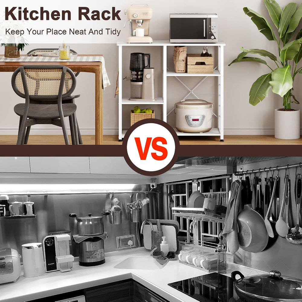 sogesfurniture Kitchen Baker's Rack, Utility Microwave Oven Stand 3-Tier ...