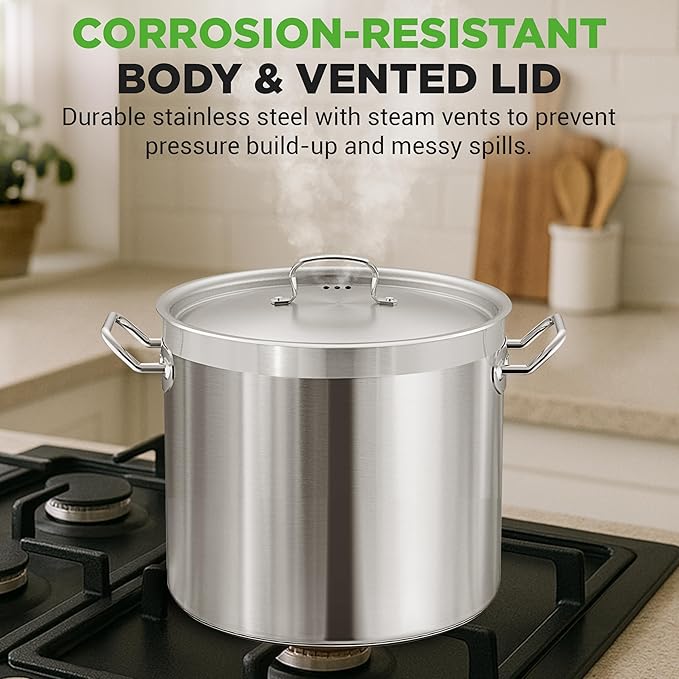 Stainless Steel Cookware Stockpot, 30 Quart Heavy Duty Induction Soup Pot - Image 5