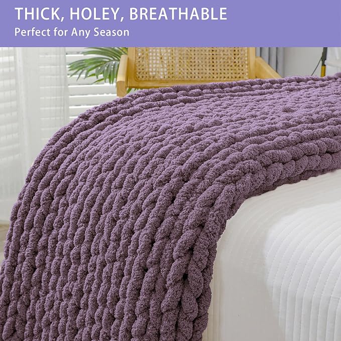 Bigacogo Chunky Knit Throw Blanket - Image 4