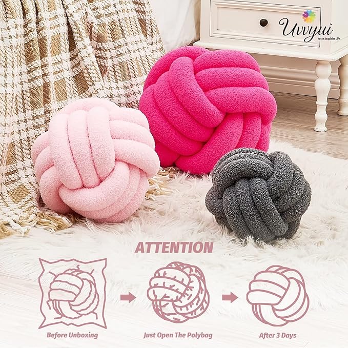 Uvvyui Knot Pillow Ball, Soft Home Decorative Pillows, Round Throw Pillow - Image 4