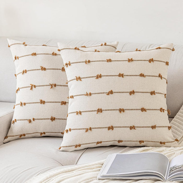 YEENAASY Boho Throw Pillow Covers 22x22 Set of 2 Farmhouse Pillow Cases