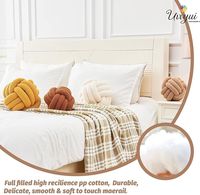 Uvvyui Knot Pillow Ball, Soft Home Decorative Pillows, Round Throw Pillow - Image 3