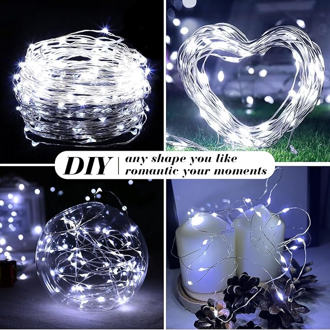 ZGWJ 50 Pack Fairy Lights Battery Operated, 7ft 20 Mini LED Fairy String Ligh...