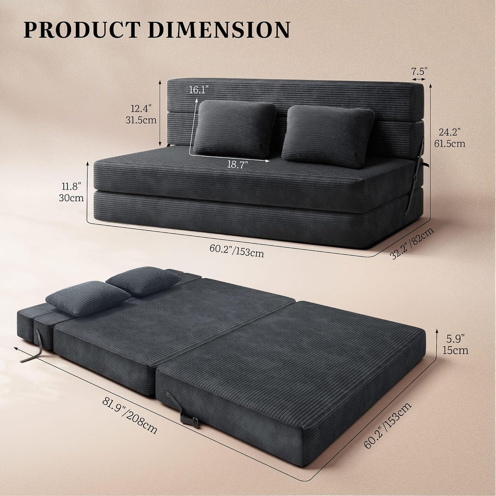 Convertible Sofa Bed,Loveseat Folding Floor Futon Sleeper Sofa Couch Bed