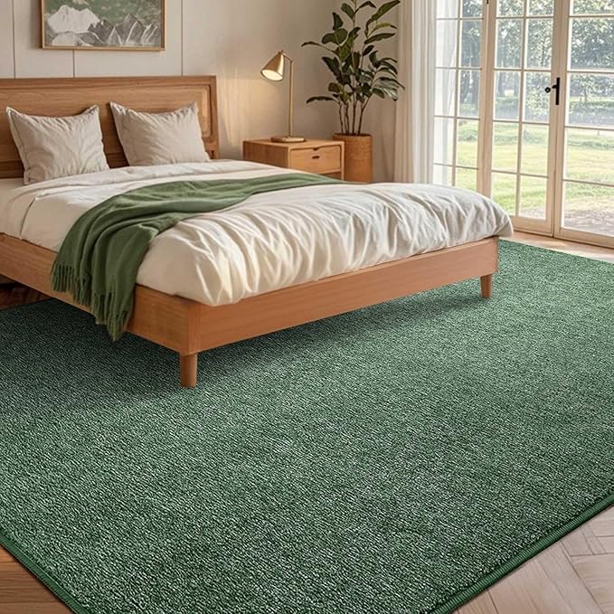 FinRèc 5x7 Washable Area Rugs for Bedroom Living Room, Low Pile Thin Rug Solid - Image 2