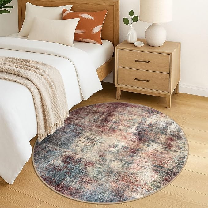 IOHOUZE Round Area Rug 5 Ft Circle Entryway Rugs Round Washable Door Mat Indoor - Image 8