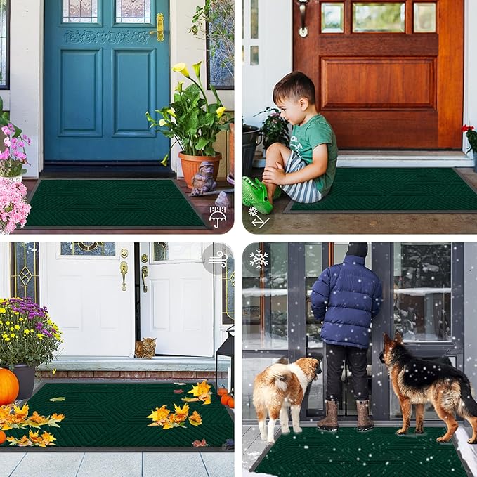 Smiry Front Door Mat Outside Entrance, Heavy Duty Sturdy Natural Rubber Doormat - Image 7