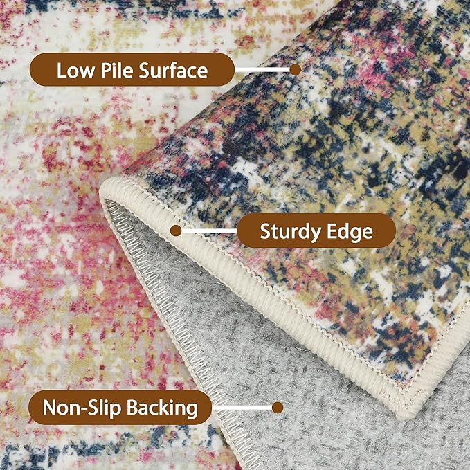 Area Rugs 8x10 for Living Room Bedroom, Modern Abstract Machine Washable Rug - Image 8