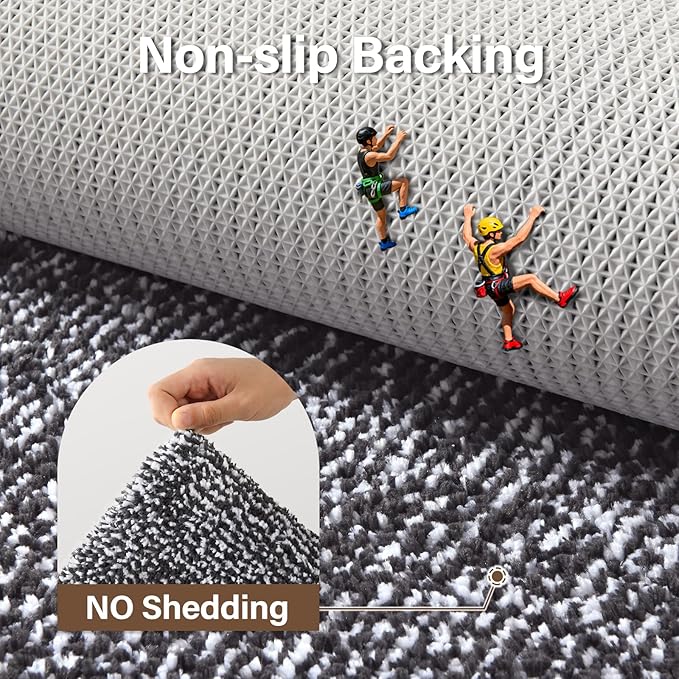 36x24 Large Bathroom Rugs Washable Non Slip, Dark Grey Bath Mat - Image 6