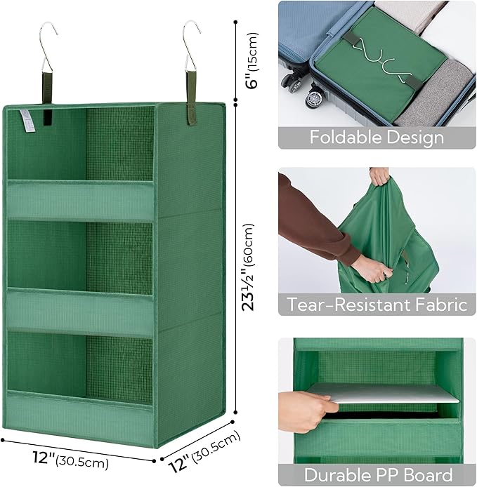 GRANNY SAYS 3-Shelf Closet Organizers and Storage, Foldable Hanging Closet - Image 3