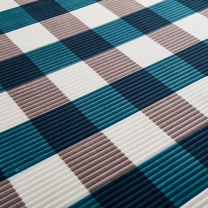PU MEI Sherpa Blanket Twin Plaid Thick Bed Blanket, 90”*80” Super Soft Flannel - Image 5