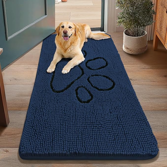 Smiry Dog Door Mat for Muddy Paws, Absorbent Dirt Trapper Non Slip Quick Dry by Smiry