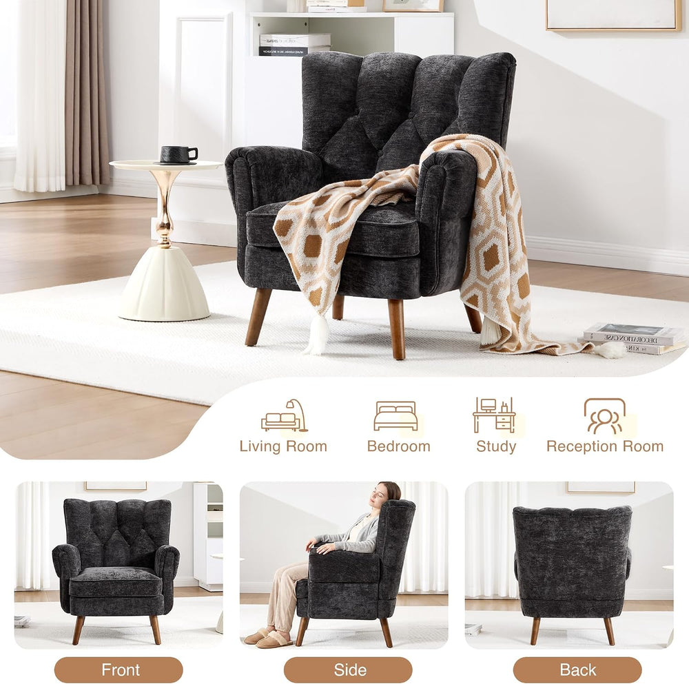 Wingback Accent Chairs for Living Room, Mid-Century Modern Living Room Chairs...