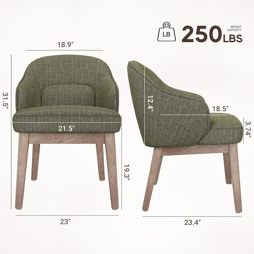 MALOL Dining Chairs Set of 6 with Lumbar Support,Fabric Upholstered Kitchen C...