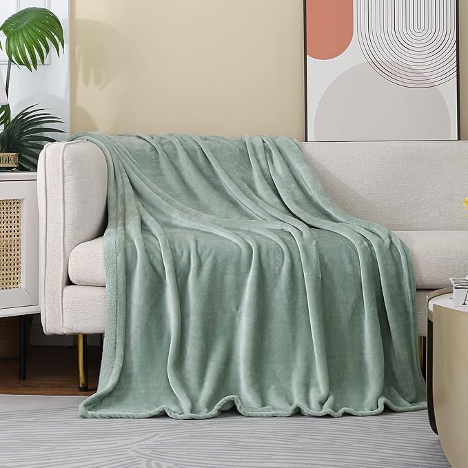 JIAHANNHA Saga Green Throw Blanket Fleece Blanket 60"x80", Super Soft Cozy by JIAHANNHA