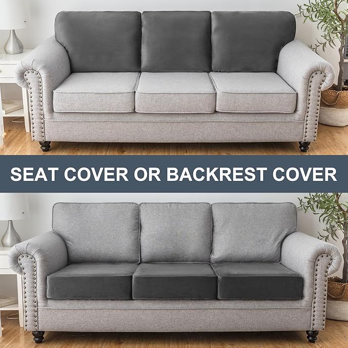 Couch Cover Stretch Velvet Sofa Cushion Cover 2-Piece - Image 4