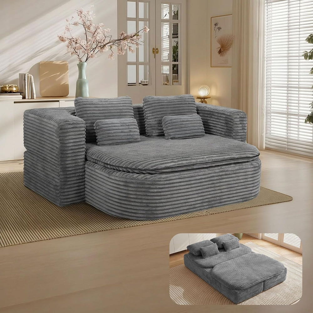75'' Folding Sleeper Sofa Bed, Memory Foam Boneless Couch
