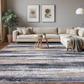 Lansny Modern Abstract 8x10 Large Machine Washable Living Room Rug Non-Slip by lansny