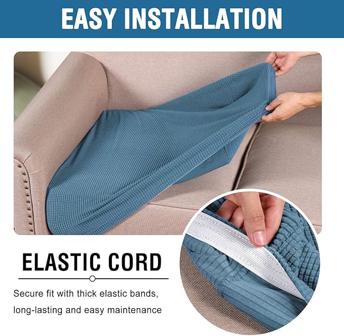 H.VERSAILTEX Super Stretch Individual Seat Cushion Covers Sofa Covers Slipcover - Image 5