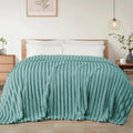 Exclusivo Mezcla King Size Flannel Fleece Blanket, Super Soft Striped Jacquard by ExclusivoMezcla