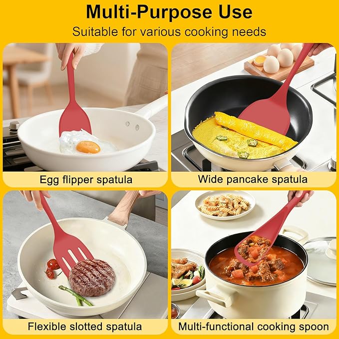 Beijiyi Silicone Spatula Set of 4, 600°F Heat Resistant, BPA Free Kitchen - Image 6