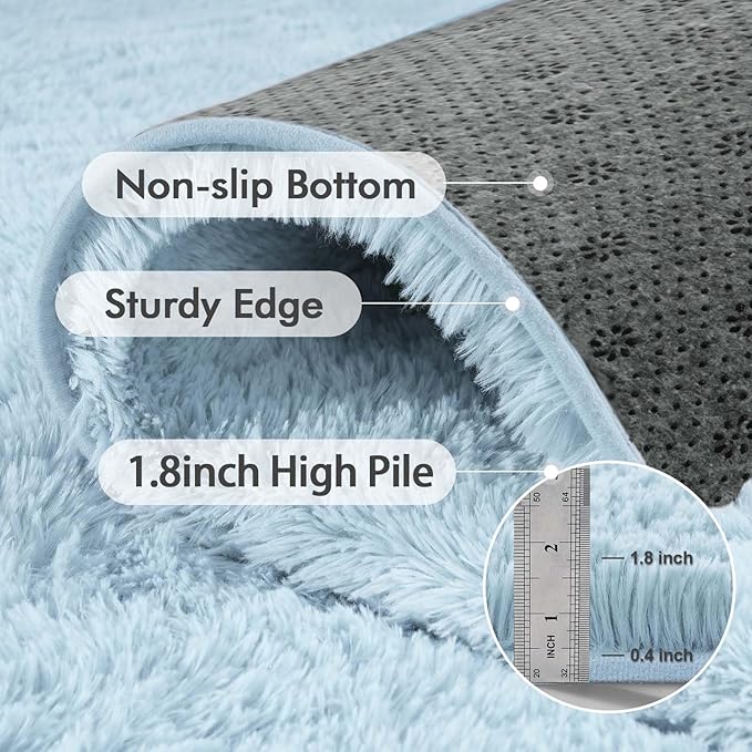 4x6 Ft Shag Rugs for Bedroom Living Room, Ultra Soft Fluffy Furry Area Rugs for - Image 5