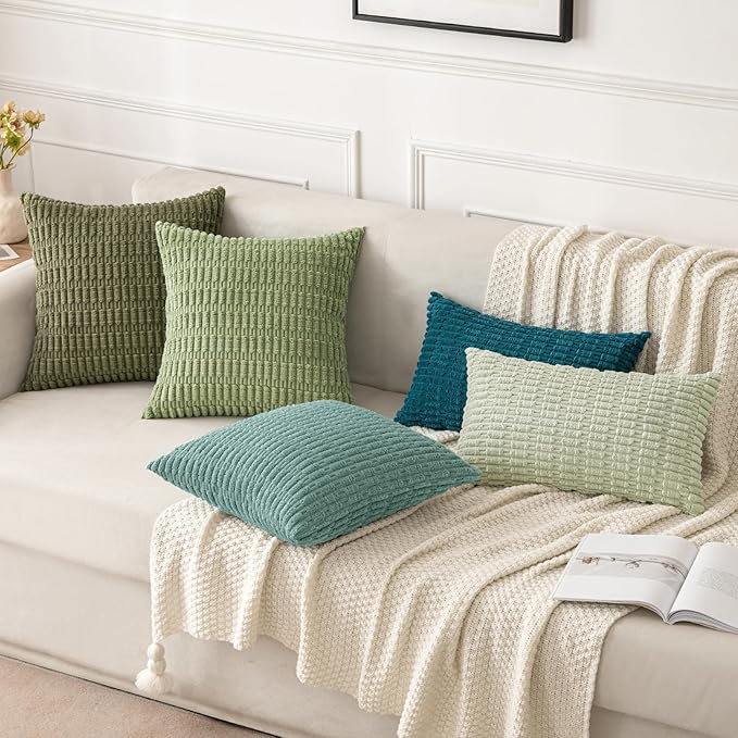 MIULEE Pack of 2 Corduroy Decorative Throw Pillow Covers 18x18 Inch Soft Boho - Image 4