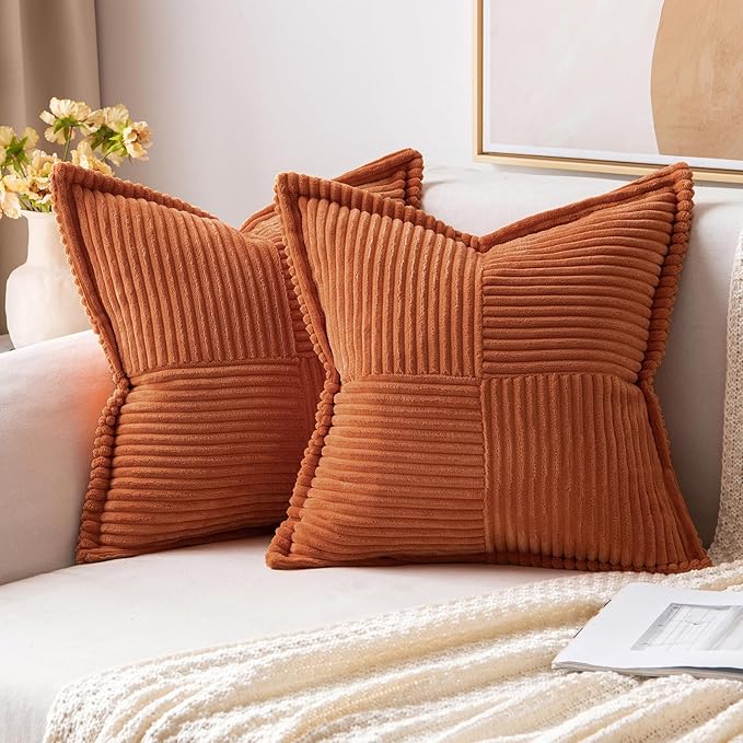 MIULEE Rust Decorative Throw Pillow Covers by MIULEE