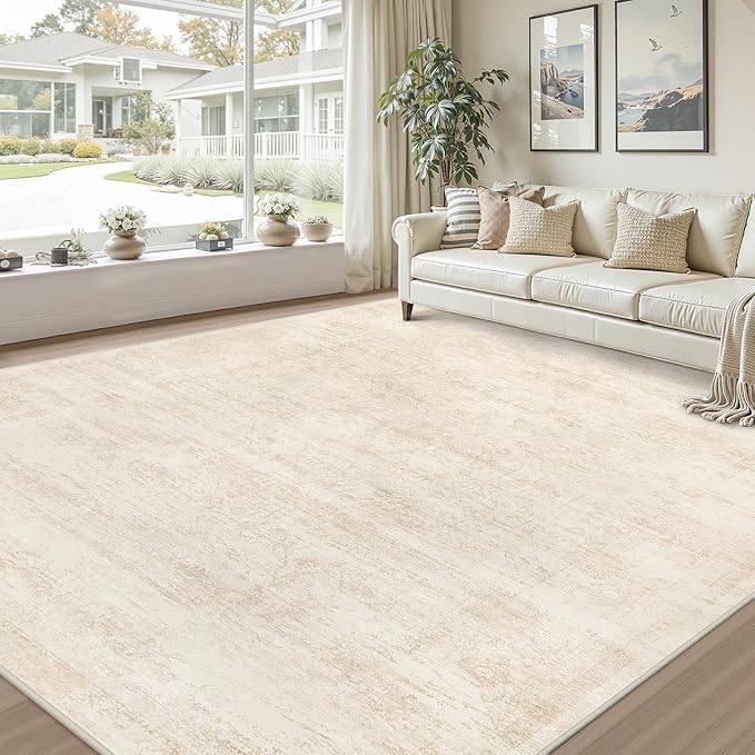 Area Rugs 9x12 Living Room: Vintage Boho Neutral Washable Rug Indoor Soft Large - Image 9