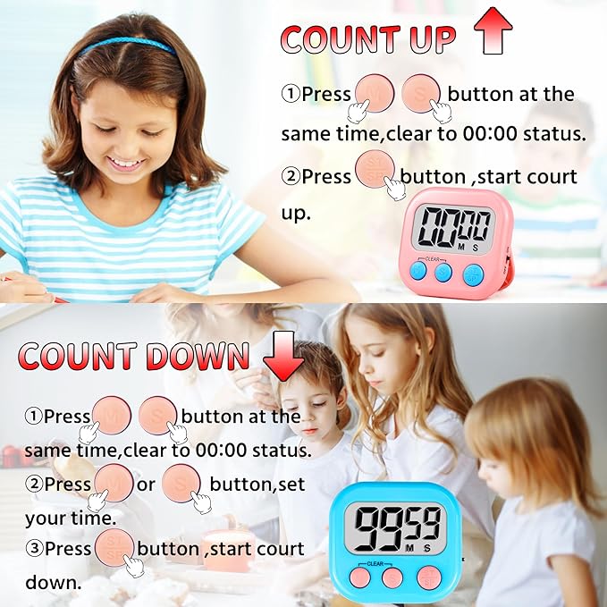 Timer for Kids Teachers Supplies Digital Kitchen Timers for Cooking Large - Image 7