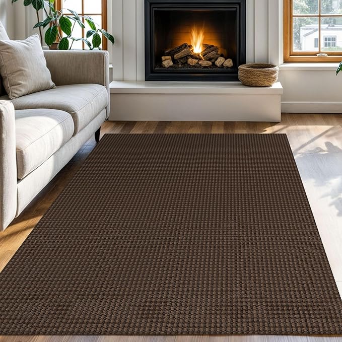 KOZYFLY Washable Area Rug 4x6 ft Non Slip Rubber Backed Living Room Rugs - Image 8