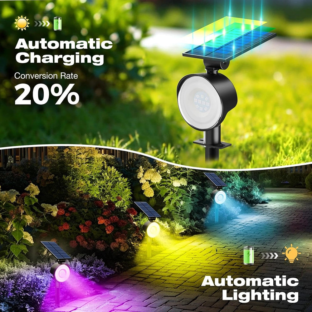 nipify Solar Spot Lights Outdoor Color Changing, Halloween RGB Spotlights