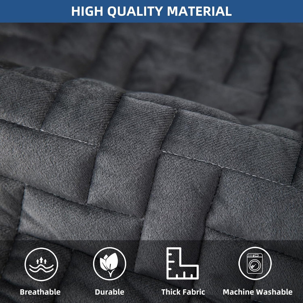 Eismodra Recliner Chair Covers,Recliner Covers that Stay in Place,Washable Recliner Slipcover for Large Recliner 3 Seater Sofa Couch Living Room Loveseat,Dark Gray 23 x 39 inches (Only 1 Piece)