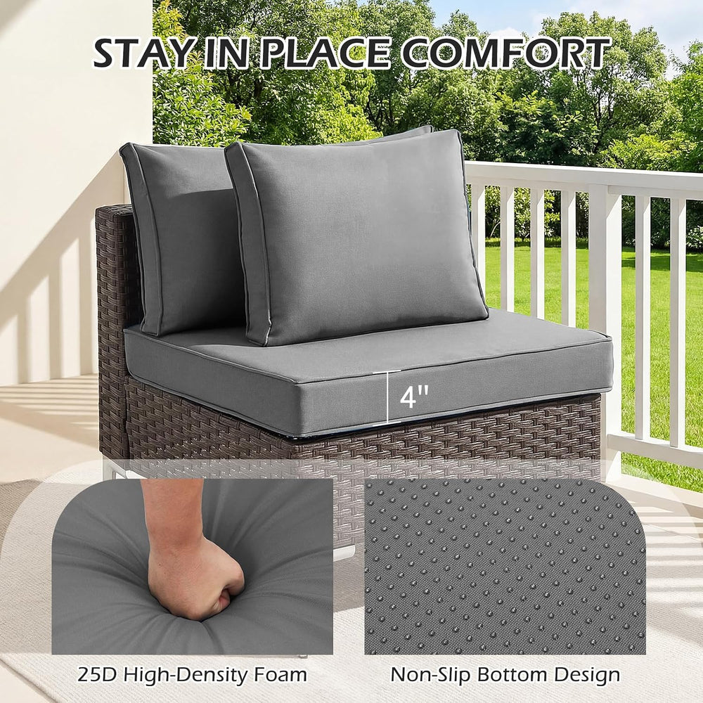 HOMREST 4" Thick Outdoor Replacement Cushions, Water-Resistant Patio Sea...