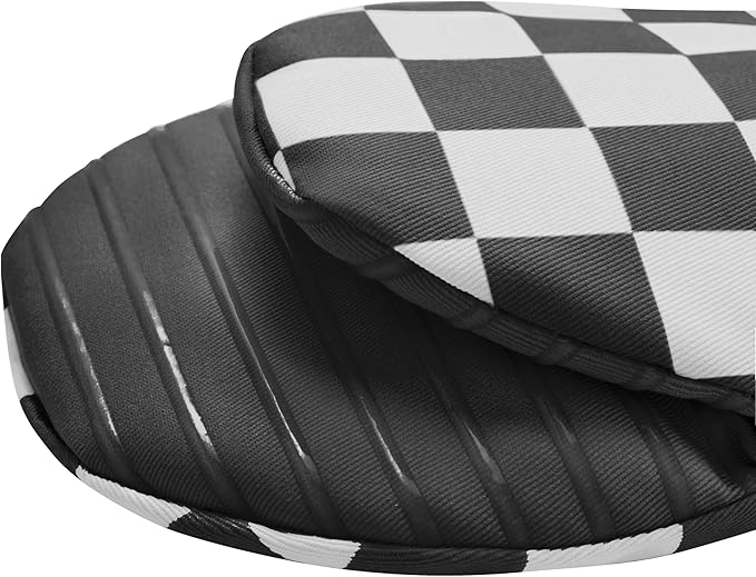 Ohocut Checkered Mini Oven Mitts Heat Resistant, Vintage Retro Black and White - Image 6