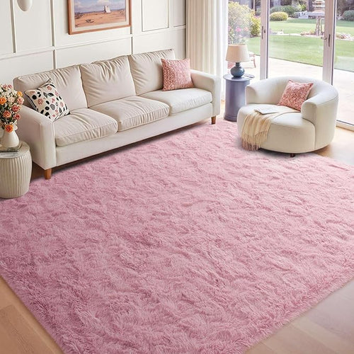 6x9 Ft Large Pink Rugs for Living Room Girls, Shag Fluffy Area Rug for Bedroom by Cuzwlovita