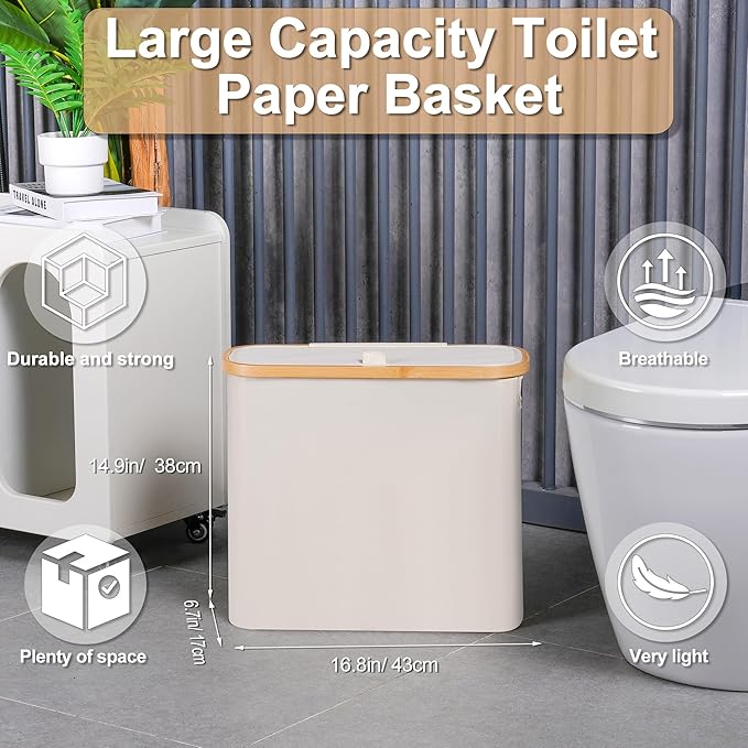 efluky Toilet Paper Basket 28L, Toilet Paper Holder - Image 2